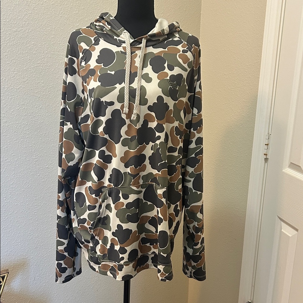 Men's Camo Hoodie PFG in Olive and Brown